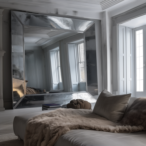 OPAL square oversized mirror chrome side