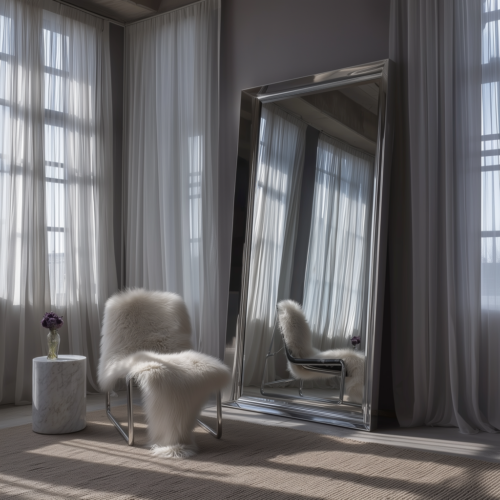 MIA oversized mirror chrome side